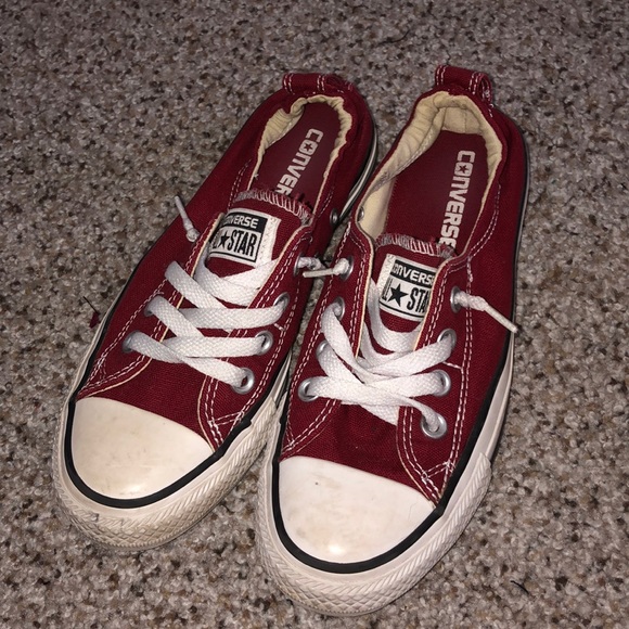 maroon converse slip ons